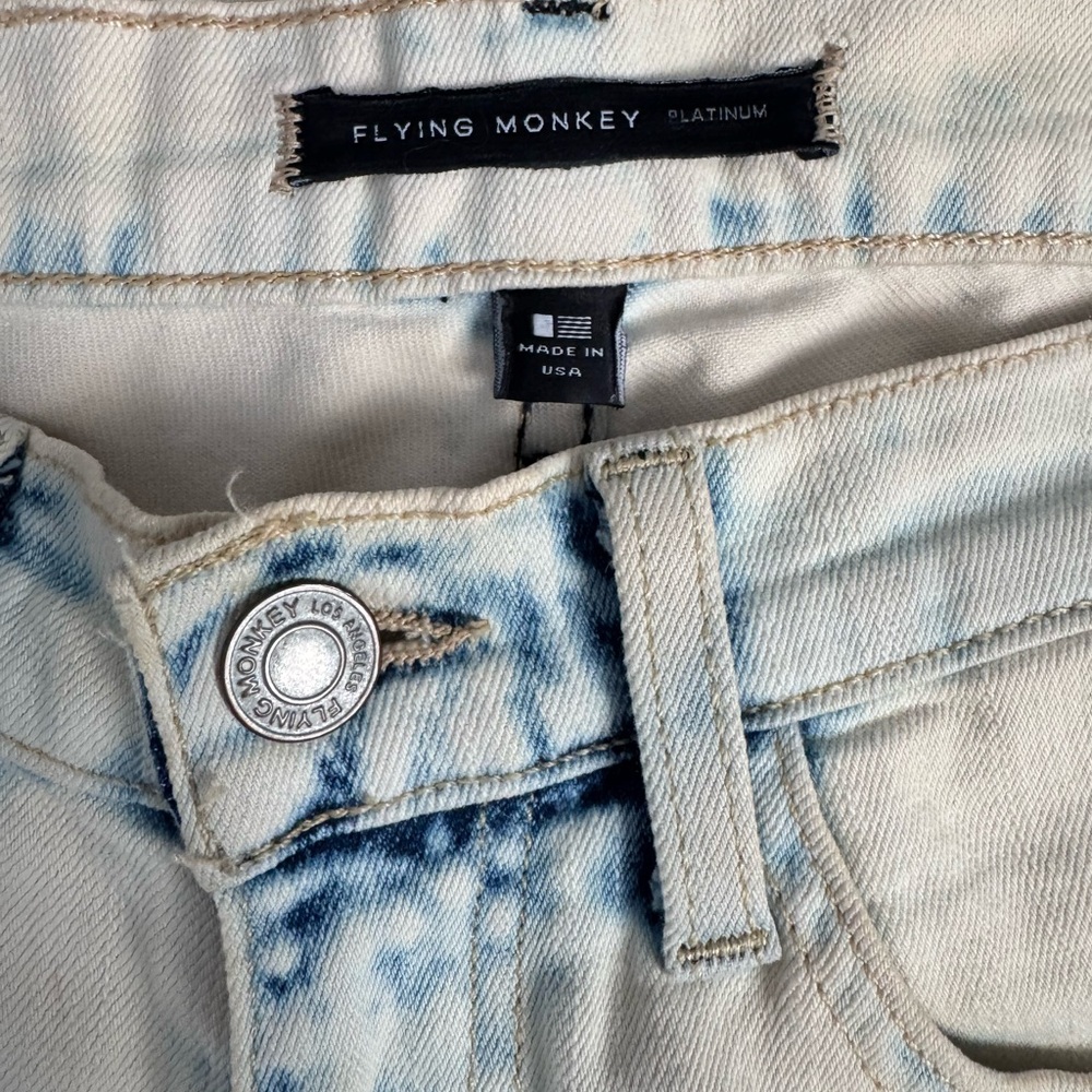 Flying Monkey Platinum Blue and Cream Denim